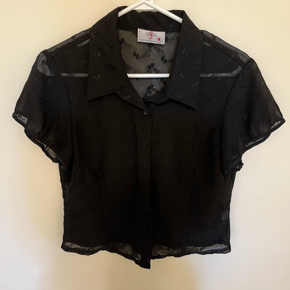 Black sheer blouse